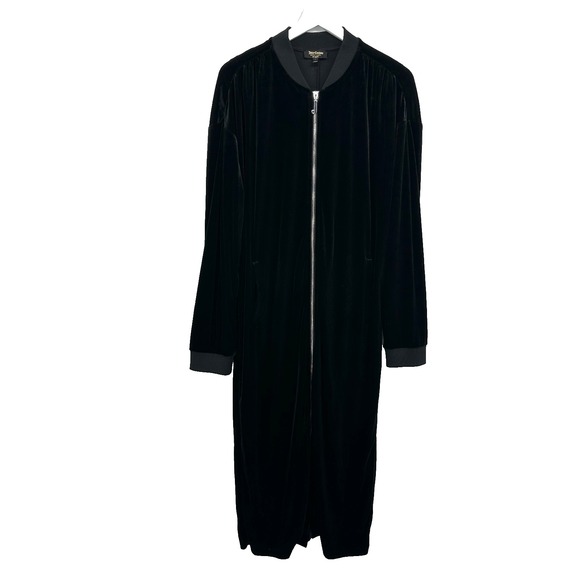 Juicy Couture Jackets & Blazers - Juicy Couture Velvet Longline Bomber Jacket Duster Size Large Stretch Pockets